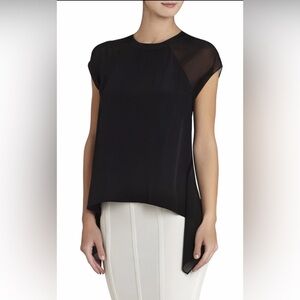 BCBG MAX AZRIA BLACK SAMMIE ASYMMETRICAL-HEM TOP SIZE XXS